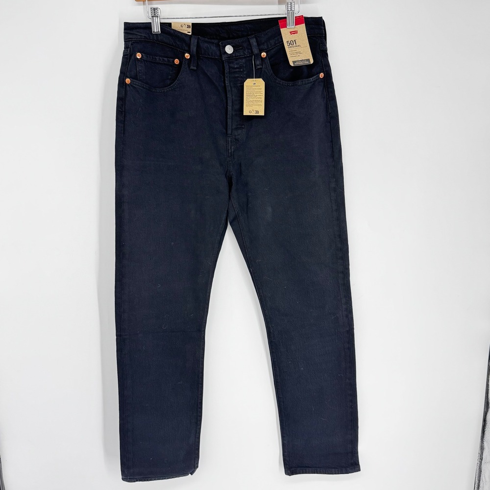 Levi's 501 Original Jeans Womens 31x30 Black High Rise Straight Leg Stretch NEW‎